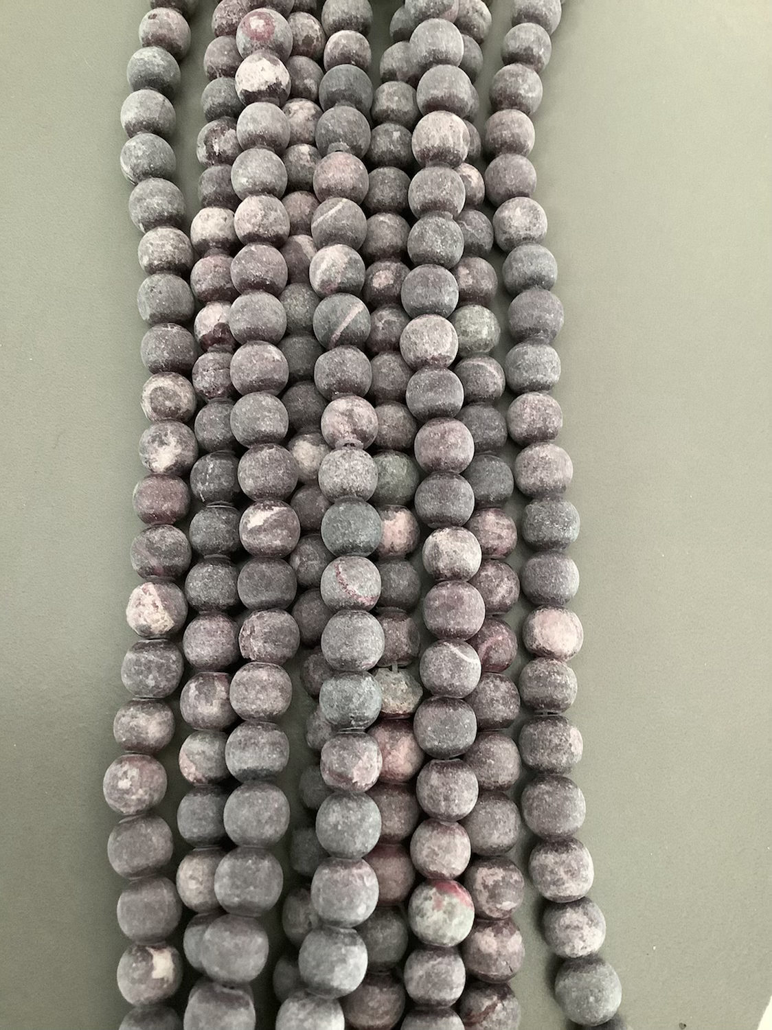 8mm Purple Matte jasper qty 1 strand Qty 46 bead per strand 21794
