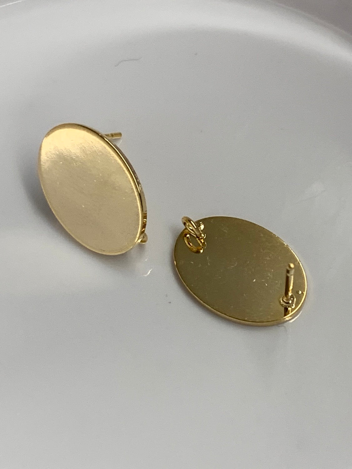 17.5x13mm oval with loop qty 1 pair gold filled 20514