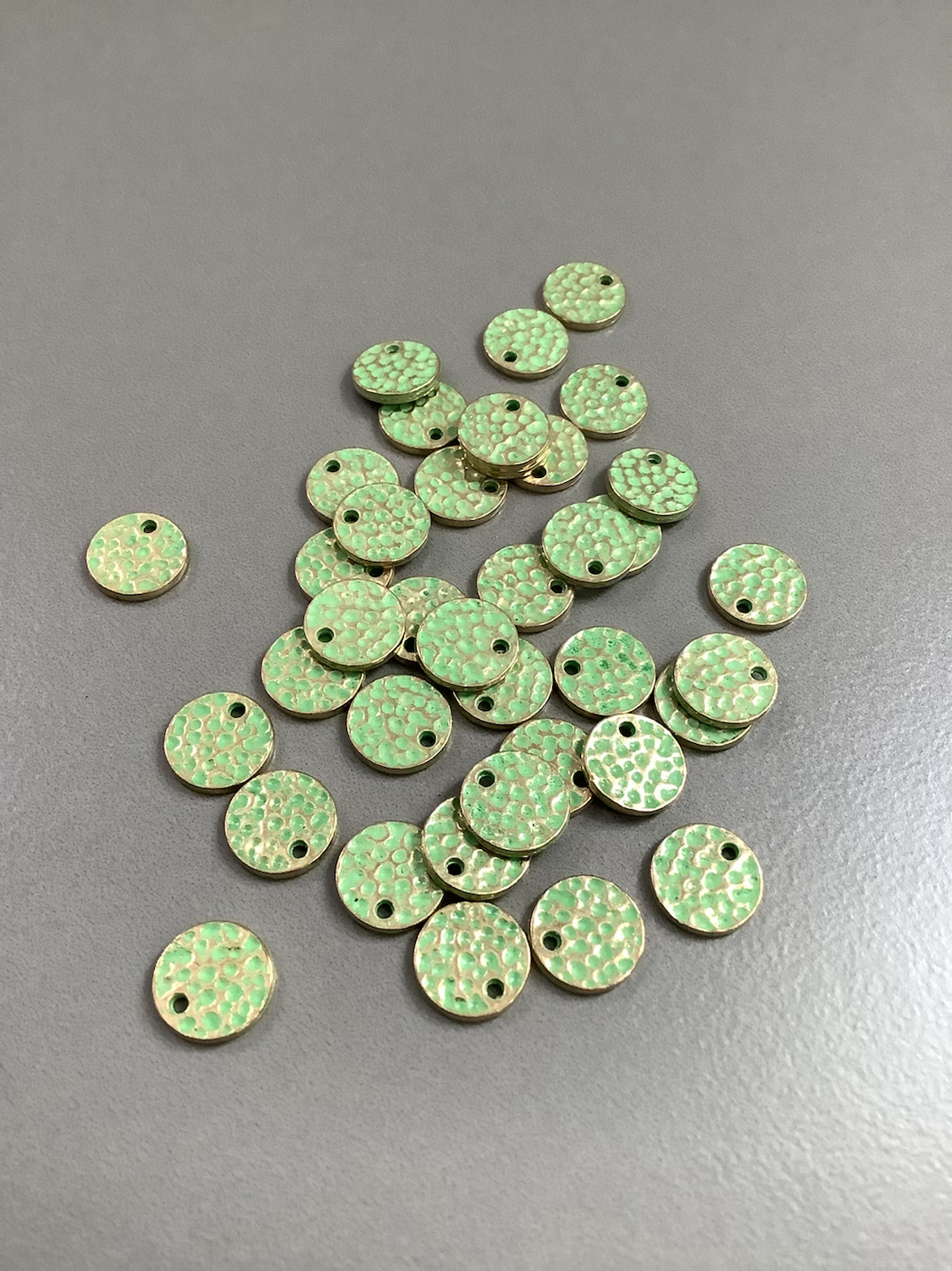10mm Gold/Green Coin Gc Qty1- 23173