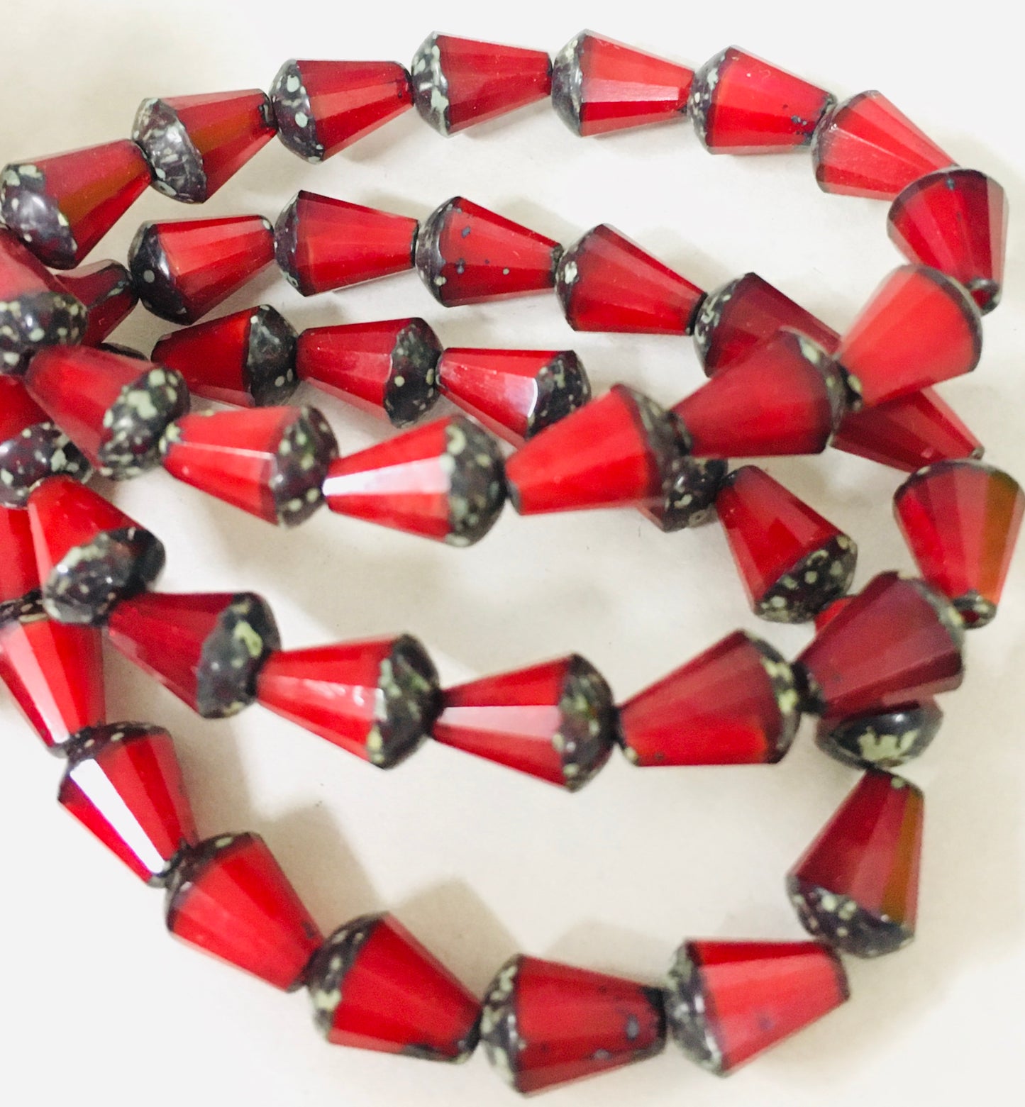 8mm Red Drop Czech Strand / Gota