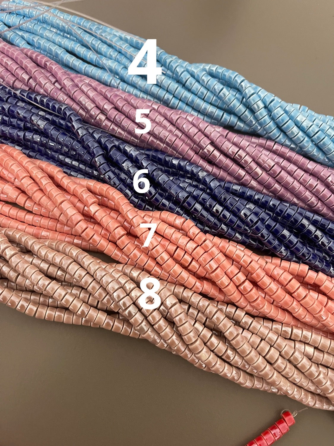 7mm rondelle porcelain 76 beads