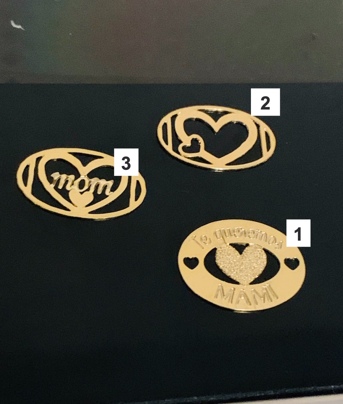 20mm oval Mother’s Day connectors / dia de las madres, corazón