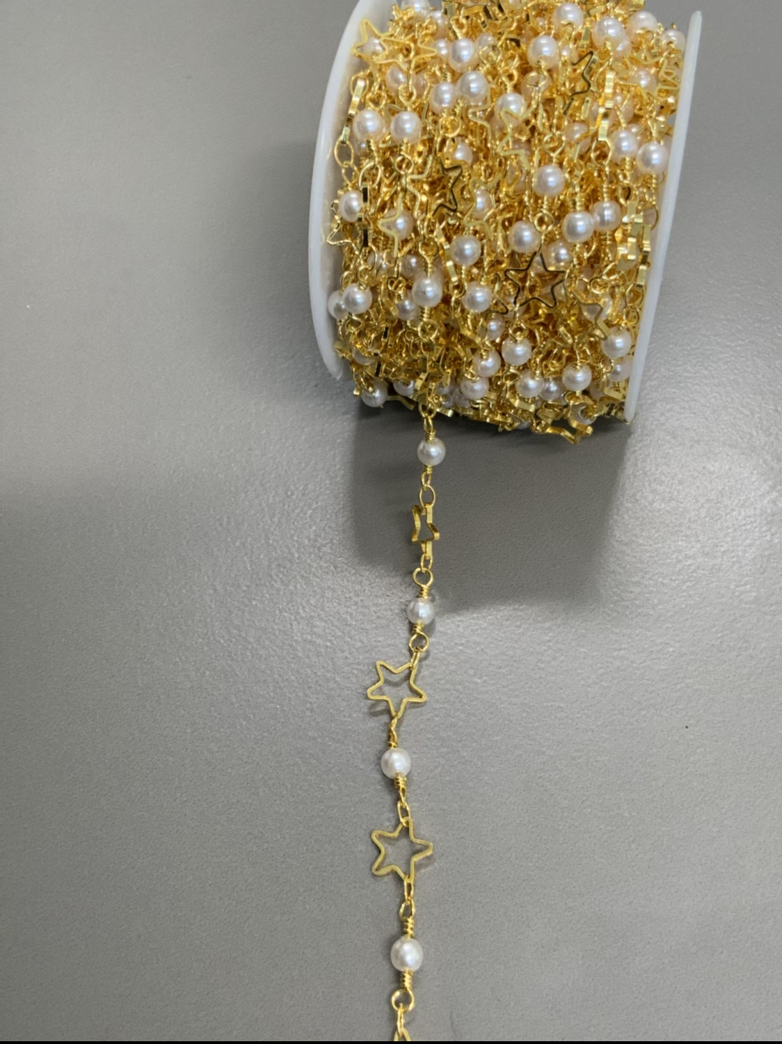Star with Pearls Chain per feet 21501
