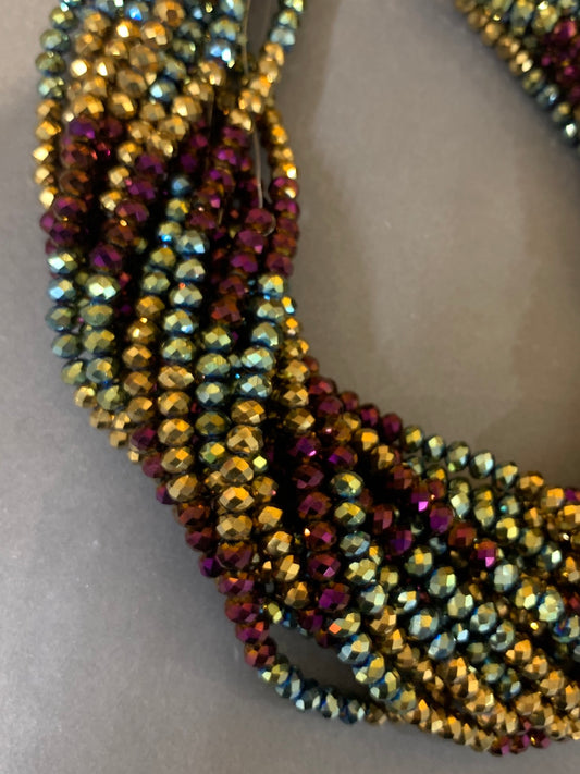 6x4mm mix crystals multicolor approx 90