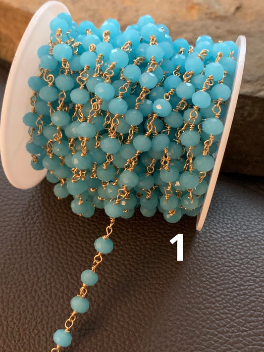 Chain wrapped with 6x4 crystals  por pie by ft 21159