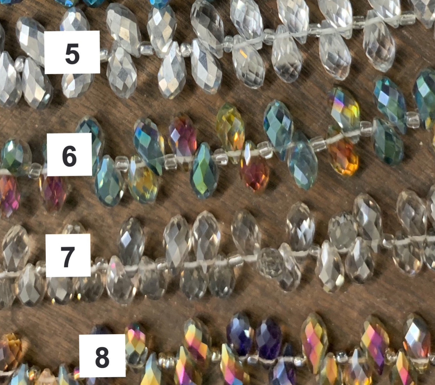Sideways Faceted Crystal Drop / Gota Cristal Faceteda