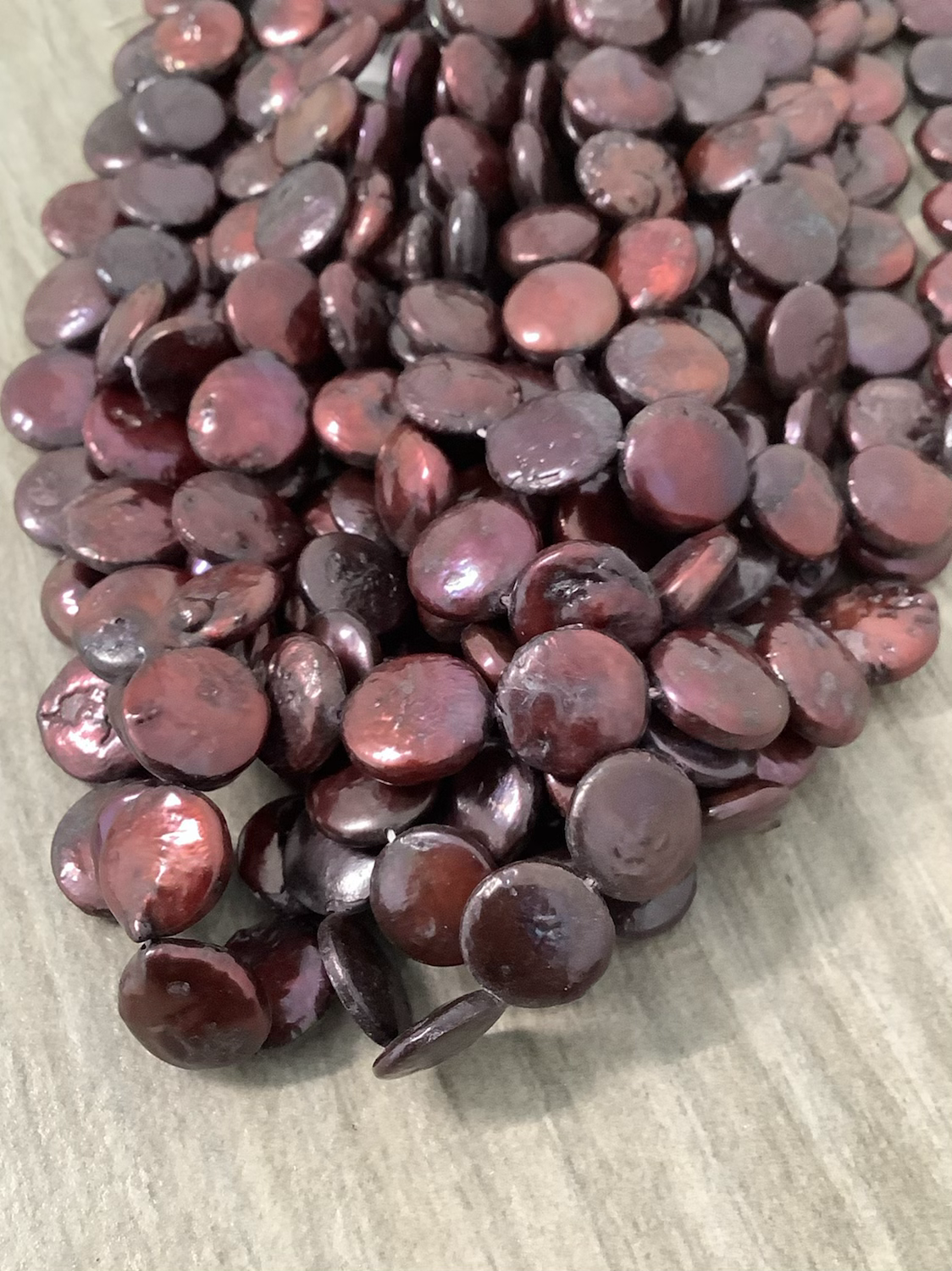 12mm Wine Coin Pearl Strand Qty 36 Aprox 6193