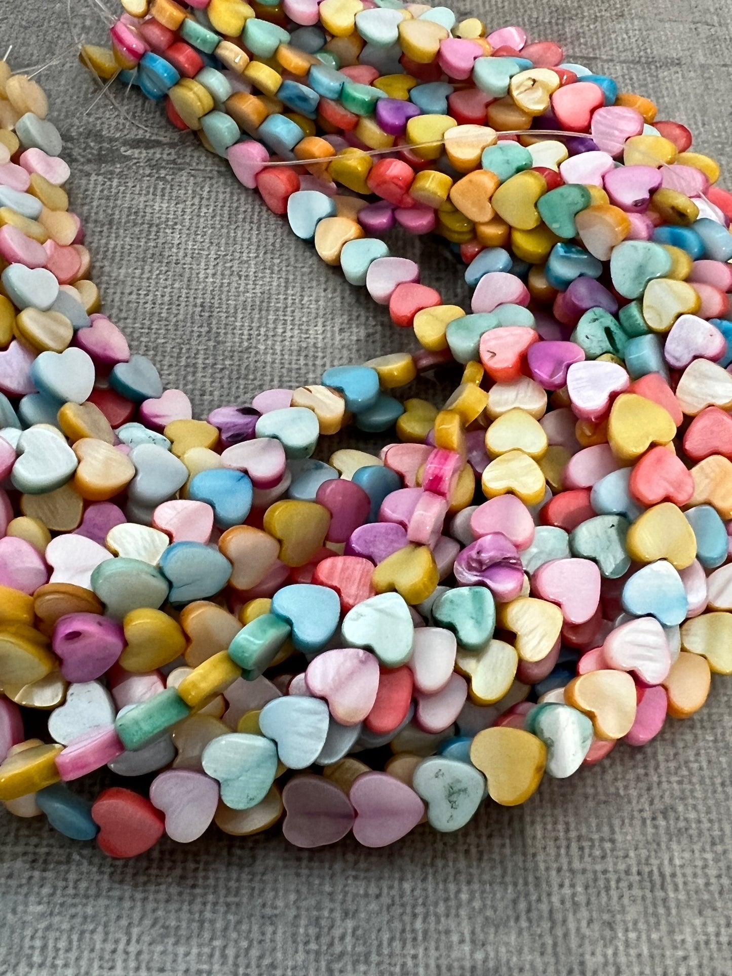 Moon, star, flower, hearts strand 15 inch strand