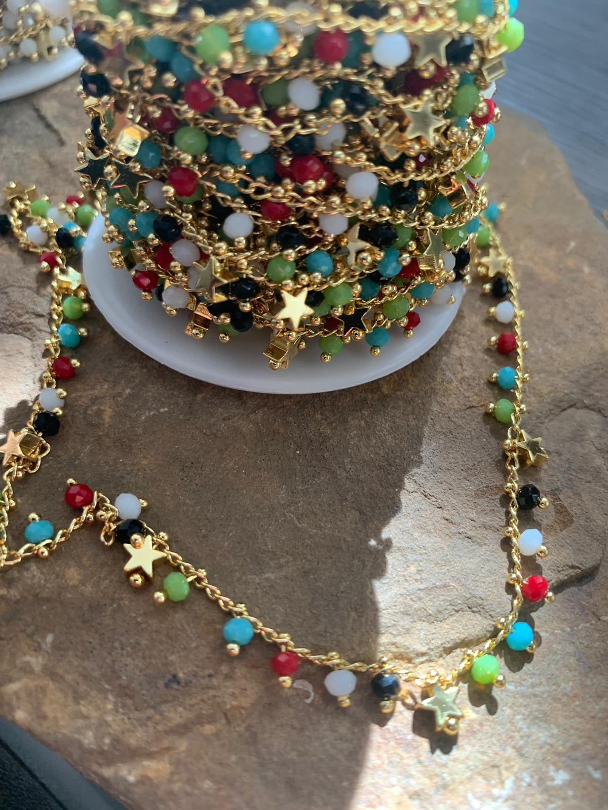 Star / Ball Chain Gf Multicolor bead by feet / por pie 21191