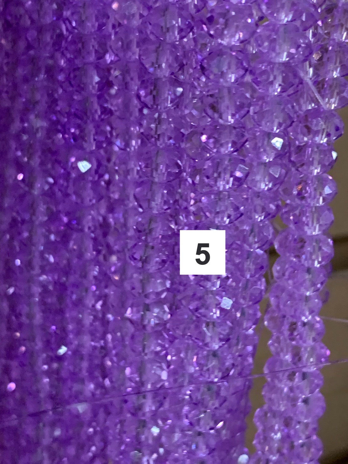 6x4mm Green Red and Violet Rondelle Faceted Crystal / Cristal Verde, Rojo Violet