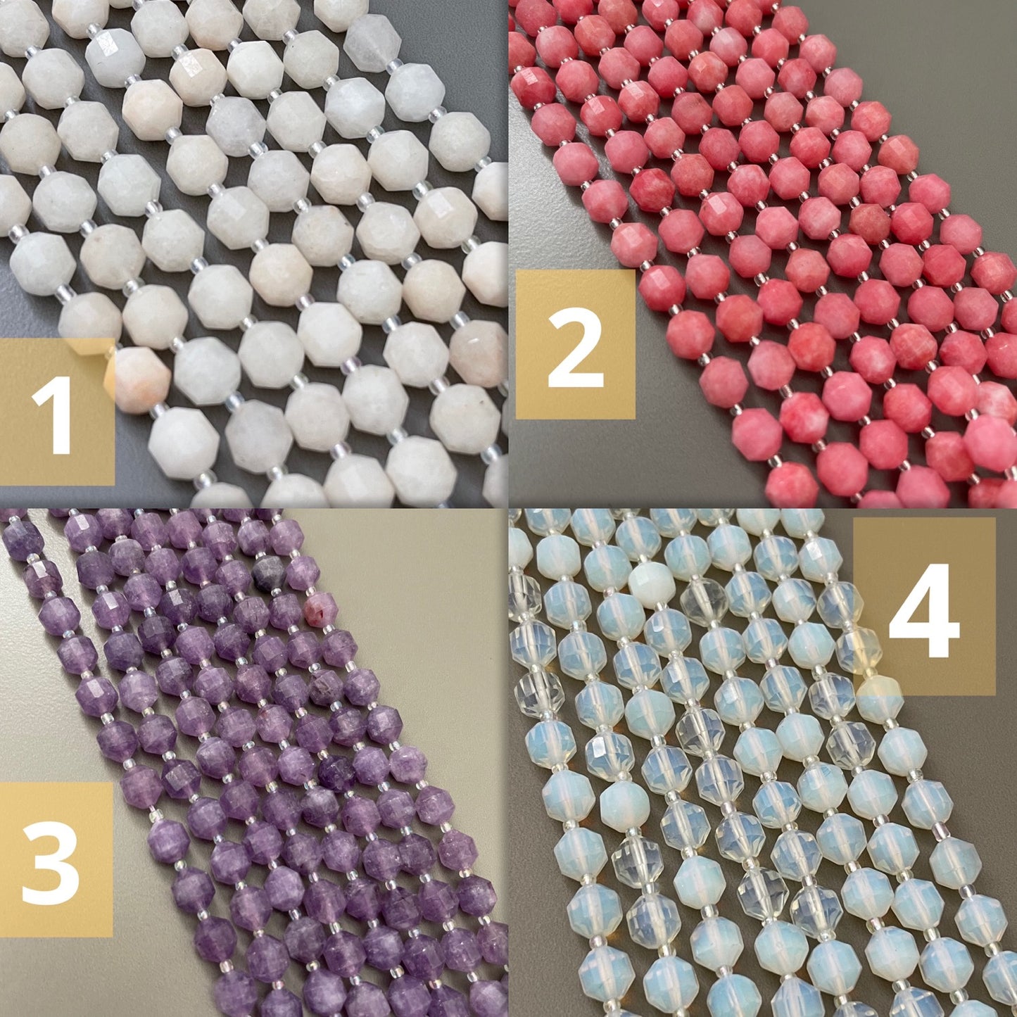 10mm Tubular Faceted Gemstone Stran qty1- 22454