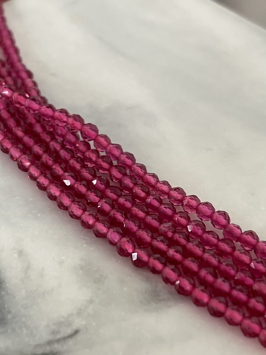 3mm Magenta Earthstone qty1- 21883