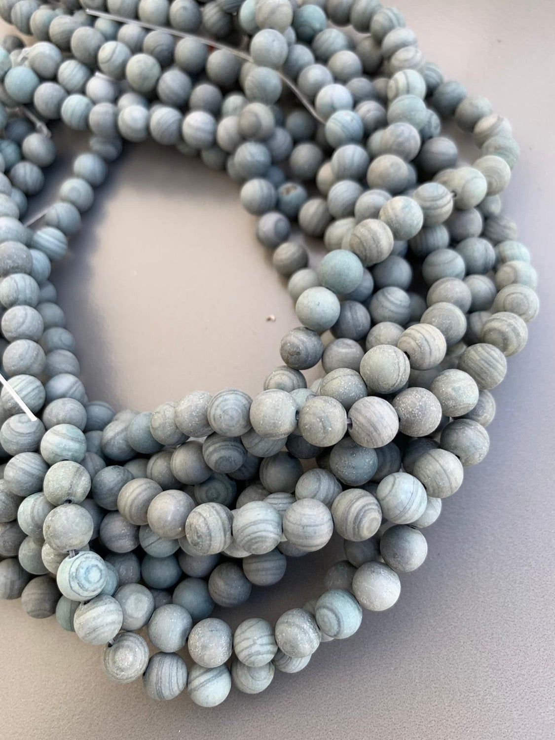 8mm Grey Jasper Qty 46 beads per strand 21803
