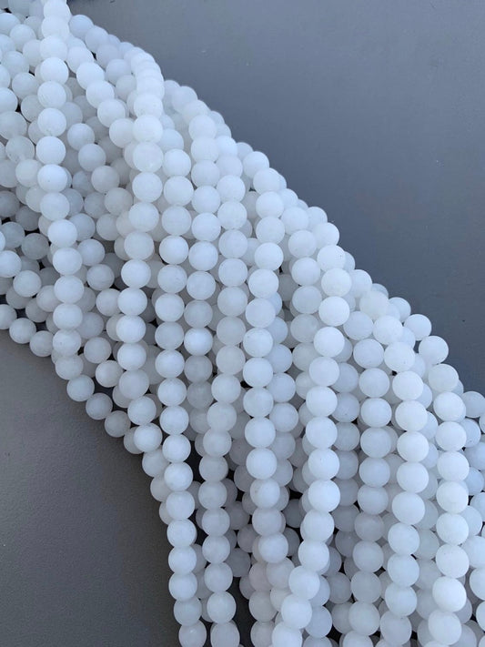 8mm Jade Matte Qty 46 beads per strand 21760