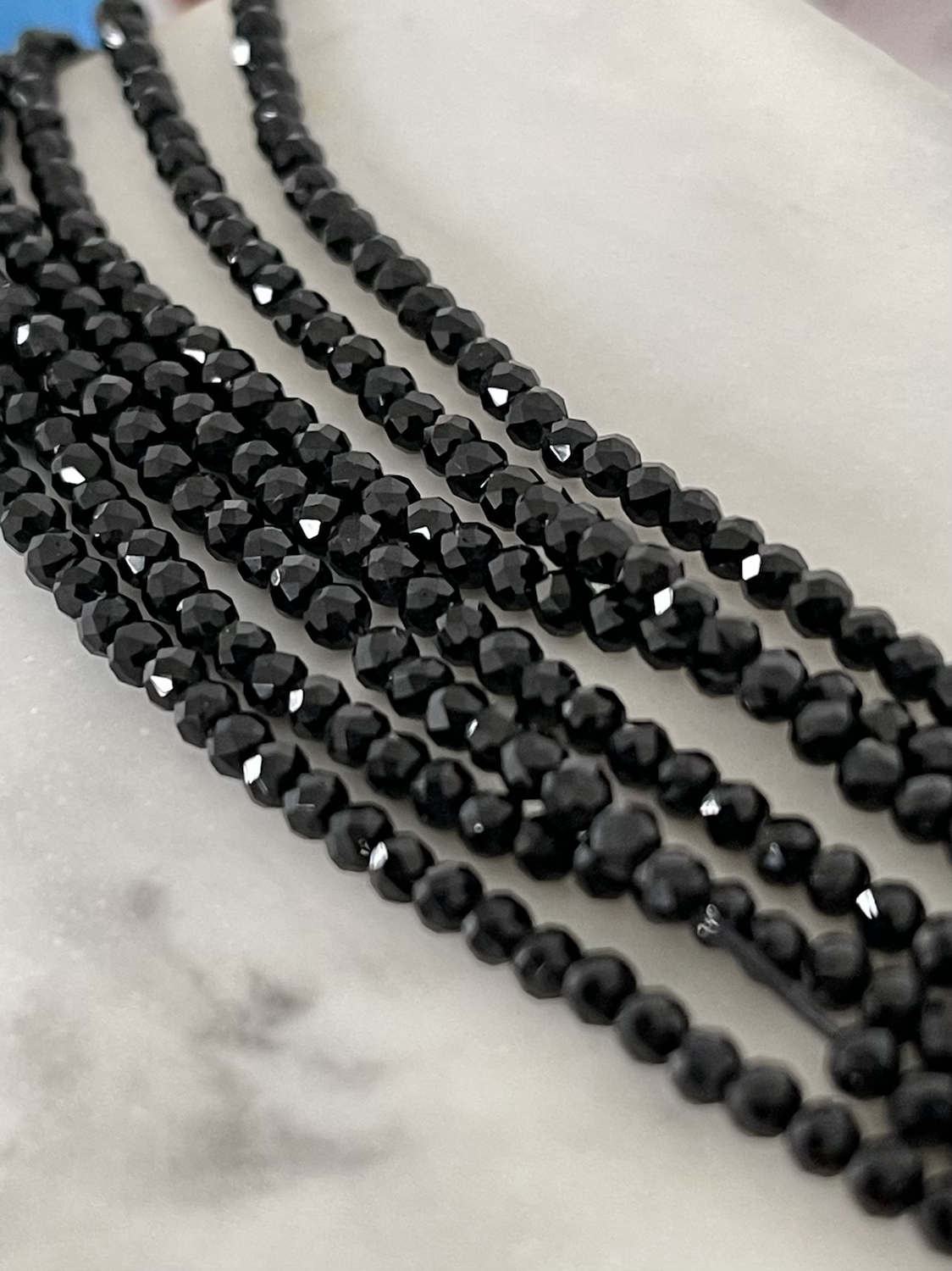 3mm Jet Black Earthstone qty1- 21881