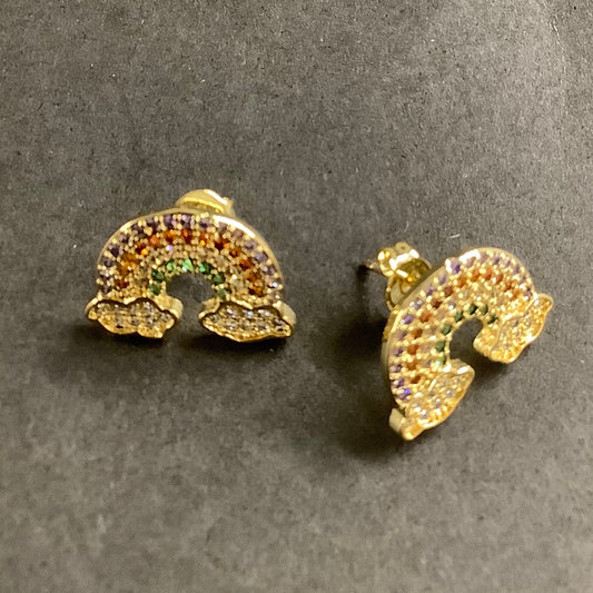12mm hoop rainbow multicolor pave qty 1 pair 18600