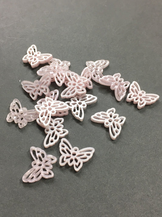 14mm Pink Butterfly acrylic qty 1 / 20913