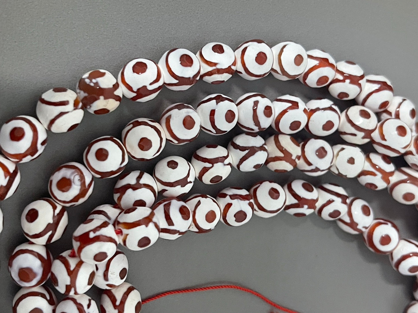 10mm agate ámbar/white 16061 15 inch strand