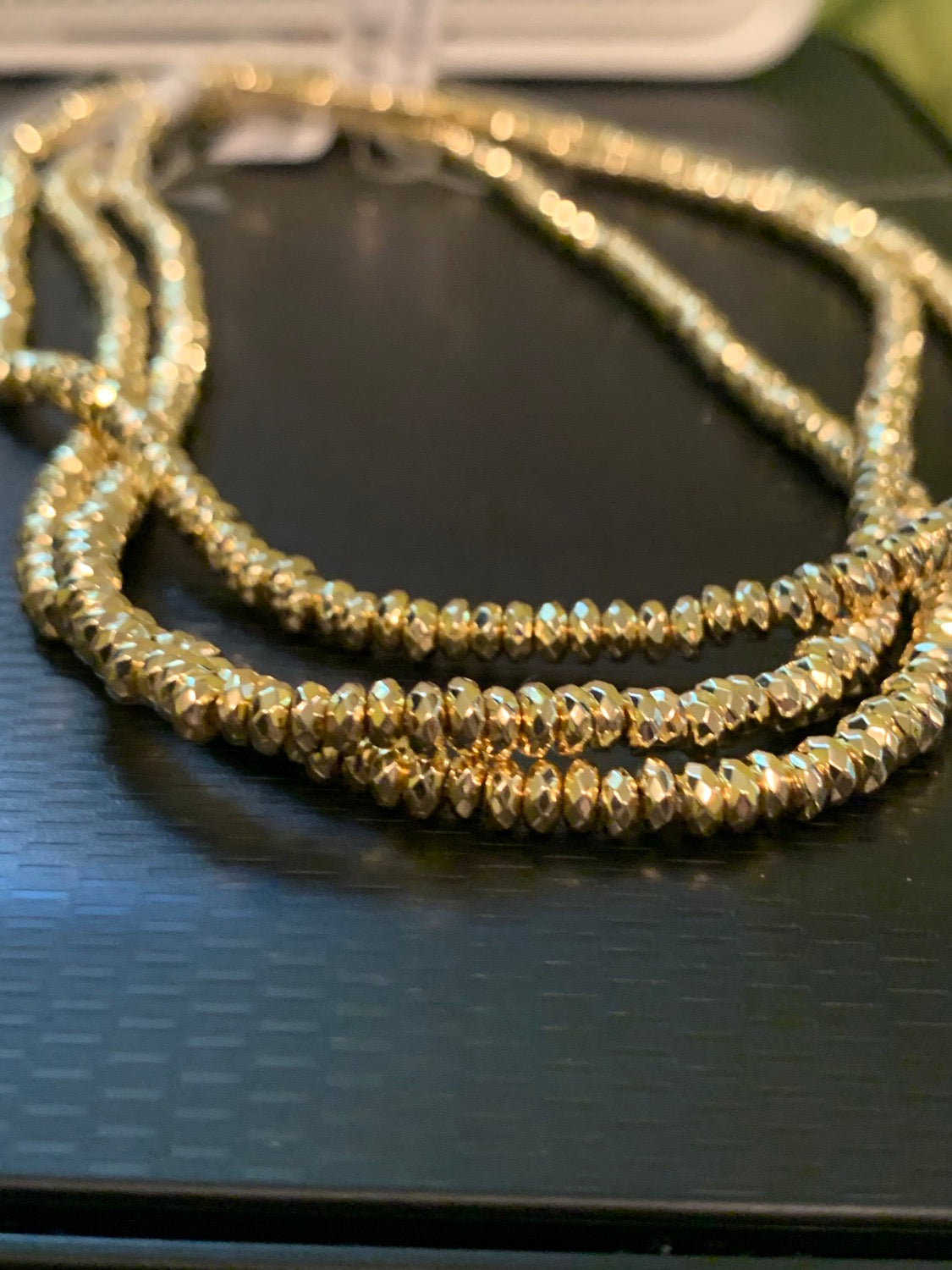 2x4mm faceted hematite strand / Hematita Facetada