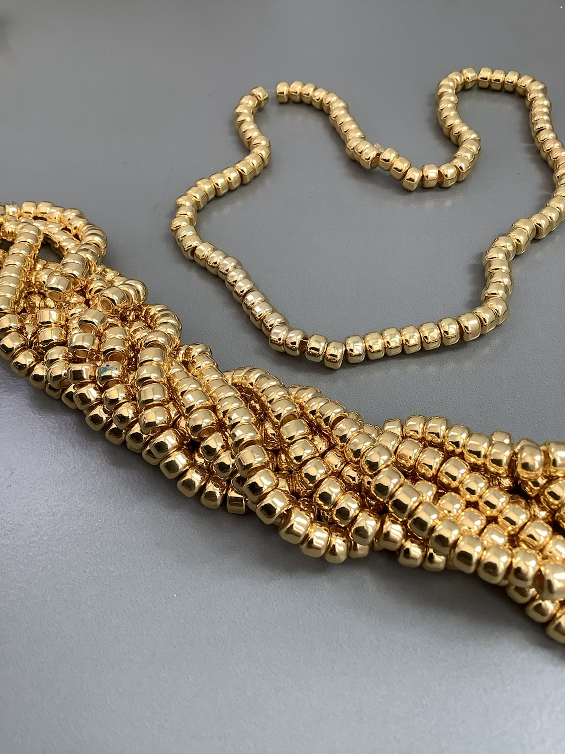 6x3mm Hematite Wide Hole Silver/Gold qty1- 22625/22624