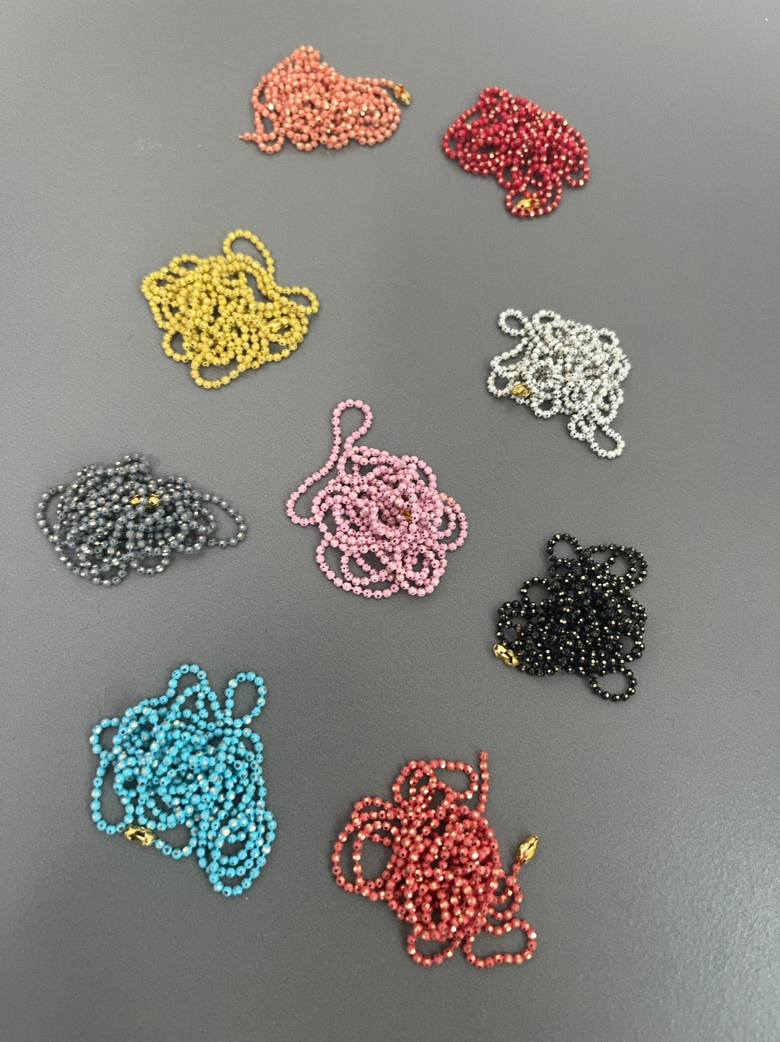 1.5mm ball chain different colors 30inch with clasp 18226