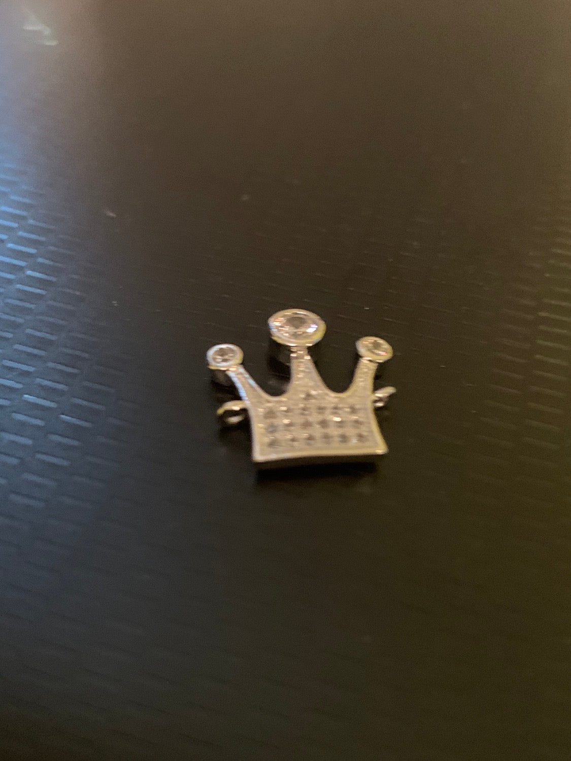 Silver crown connector pave / Corona