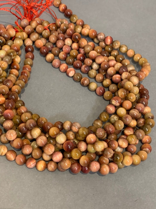 8mm tiger eye brown shades 15 inch strand