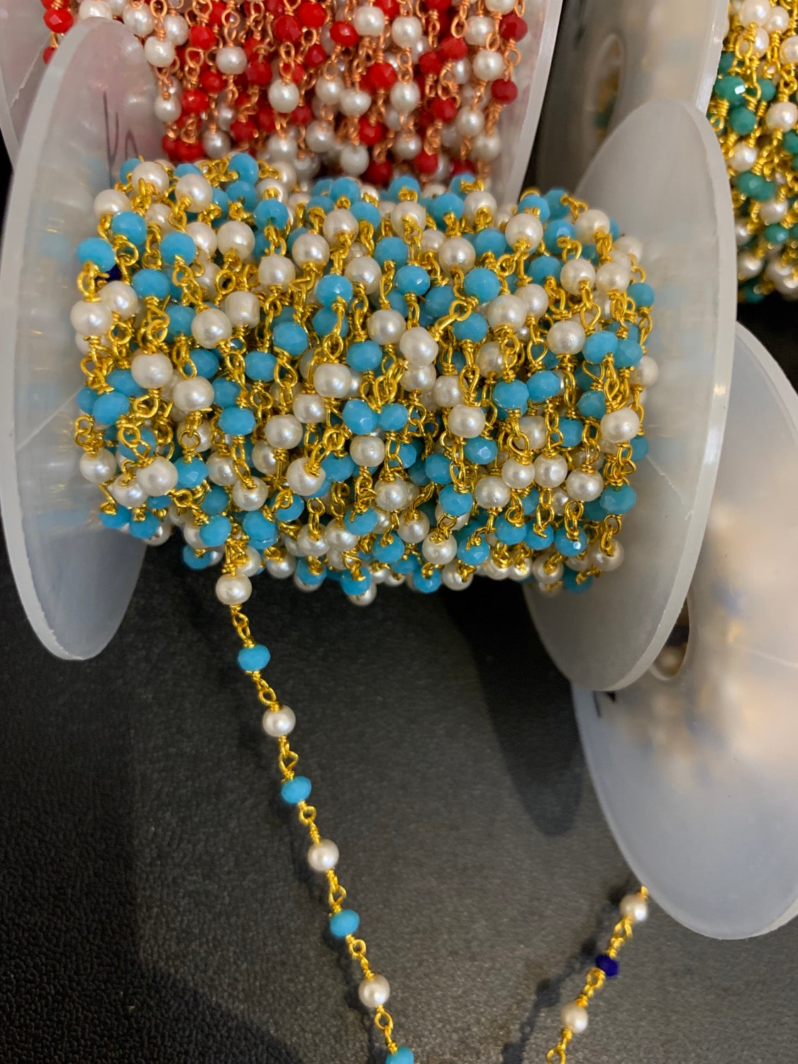 Wrapped stone with stone - cadena - chain 20580