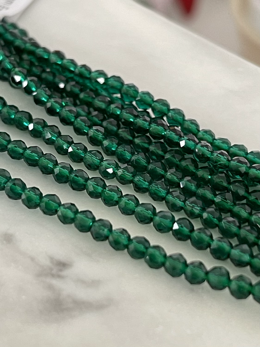 3mm Emerald Earthstone qty1- 21887