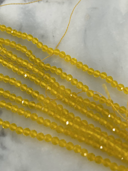 3mm Bright Yellow Earthstone qty1- 21891