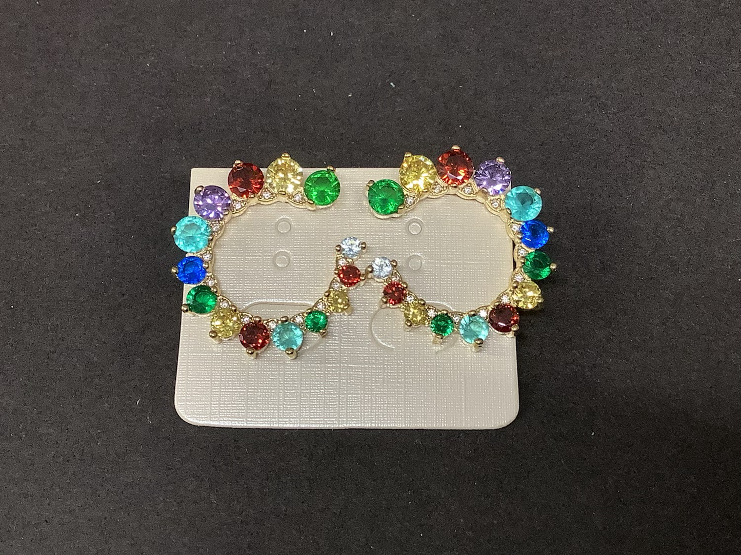 Semi circle multicolor ear post
