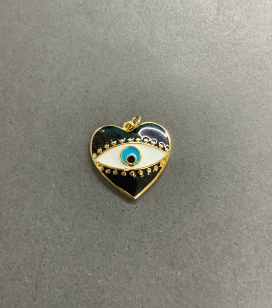 20mm Black Heart Pendant qty 1 / 19056