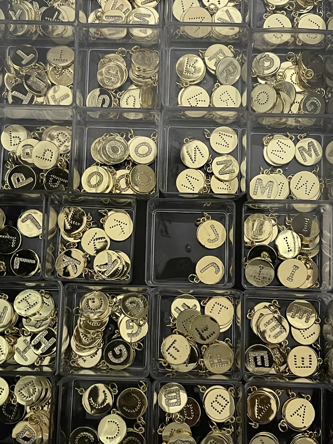 15mm charms With Pave Letters qty1 22322