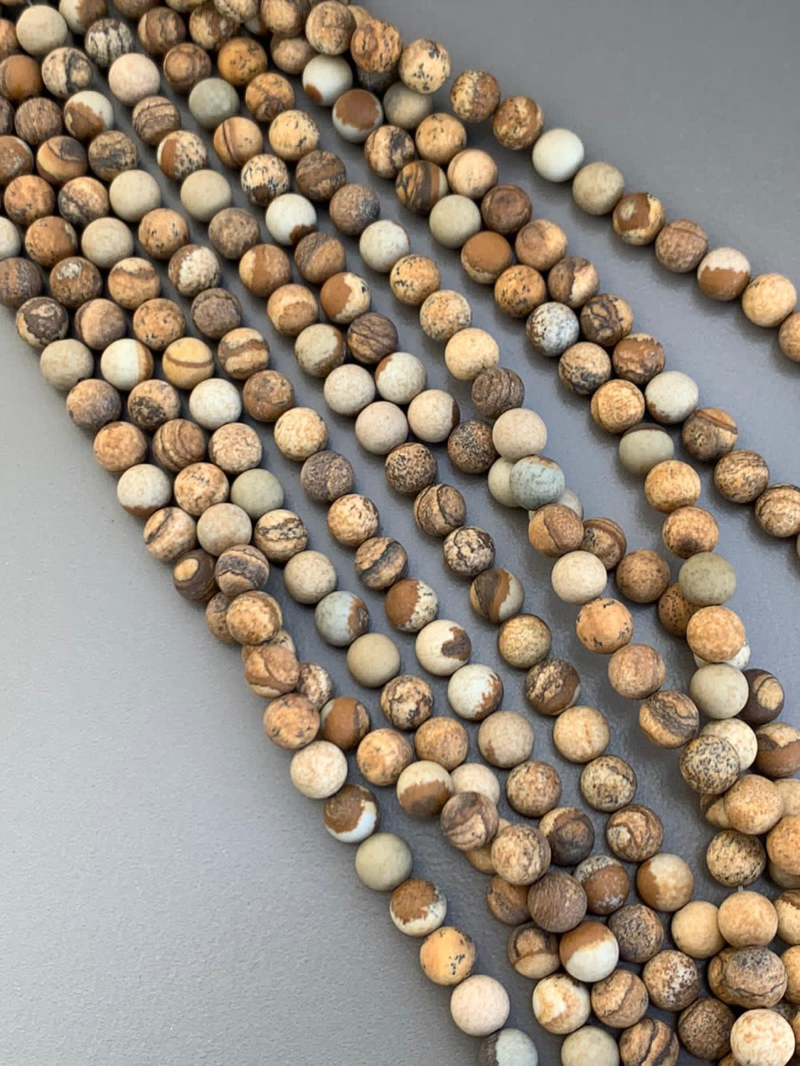 8mm wood jasper Qty 46 beads per strand 21799
