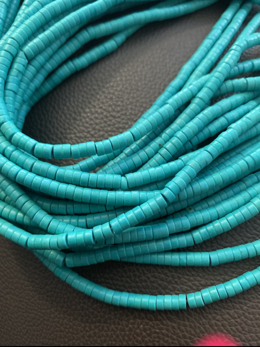 2mm turquoise rondelle qty 170 beads aprox 21899