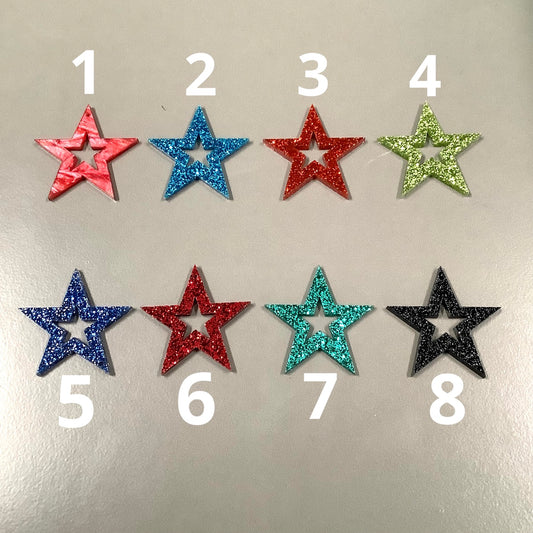40mm Star With Glitter qty1- 20412