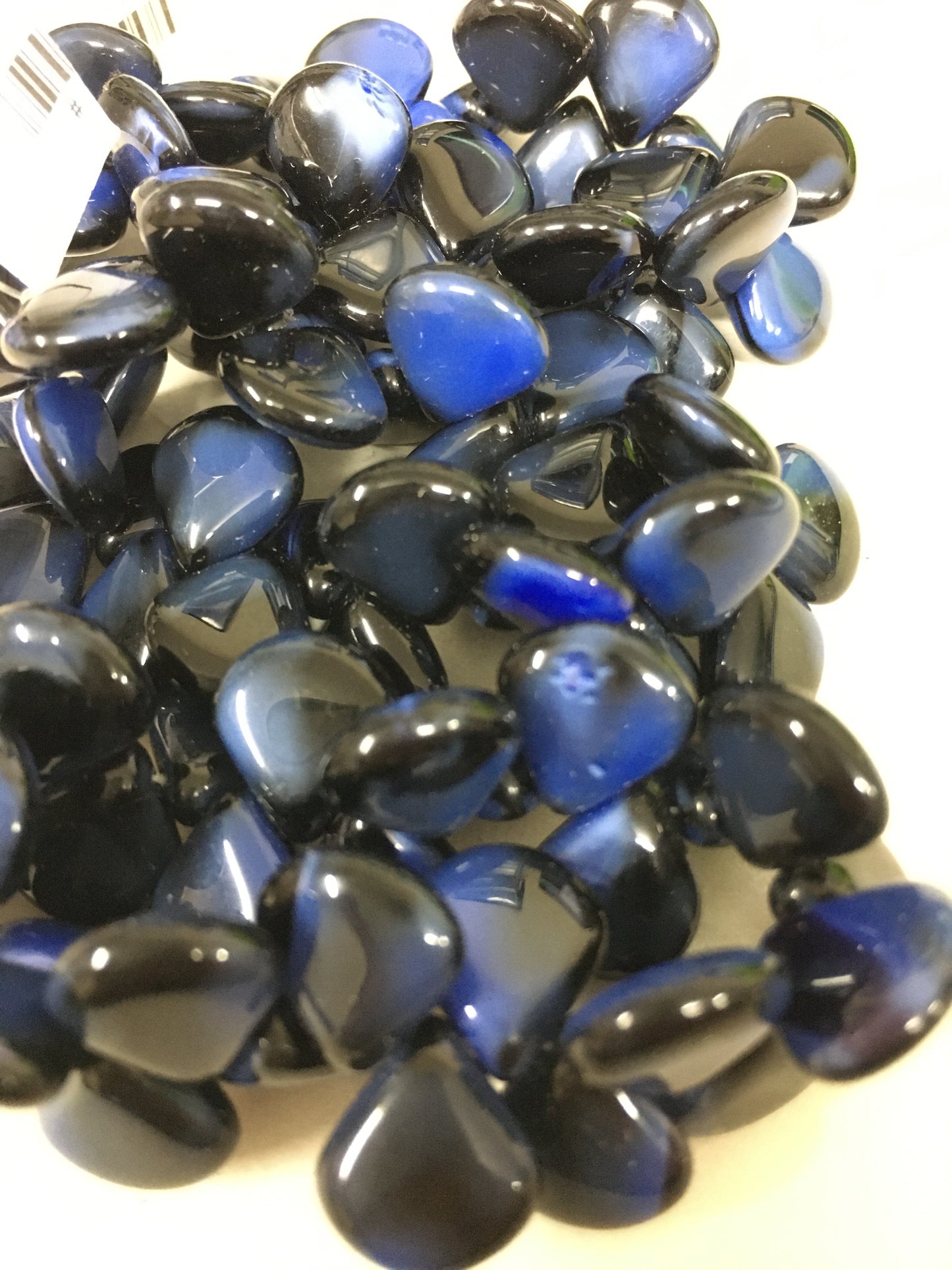 12mm Blue and Black Drop Sideways Czech Strand / Gota