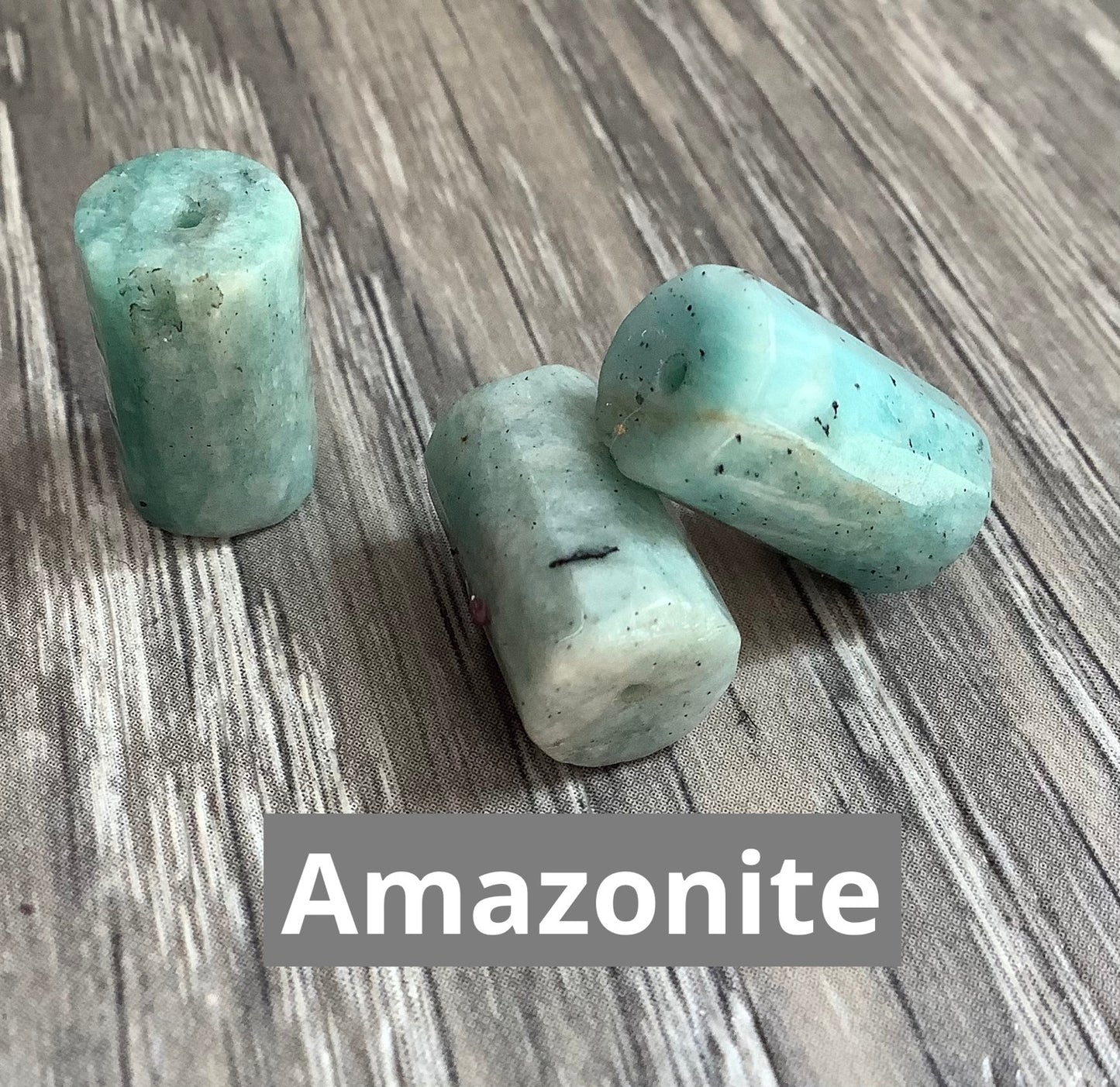 15mm Drum Quartz / 15mm Amazonite Qty1- 23535/23541