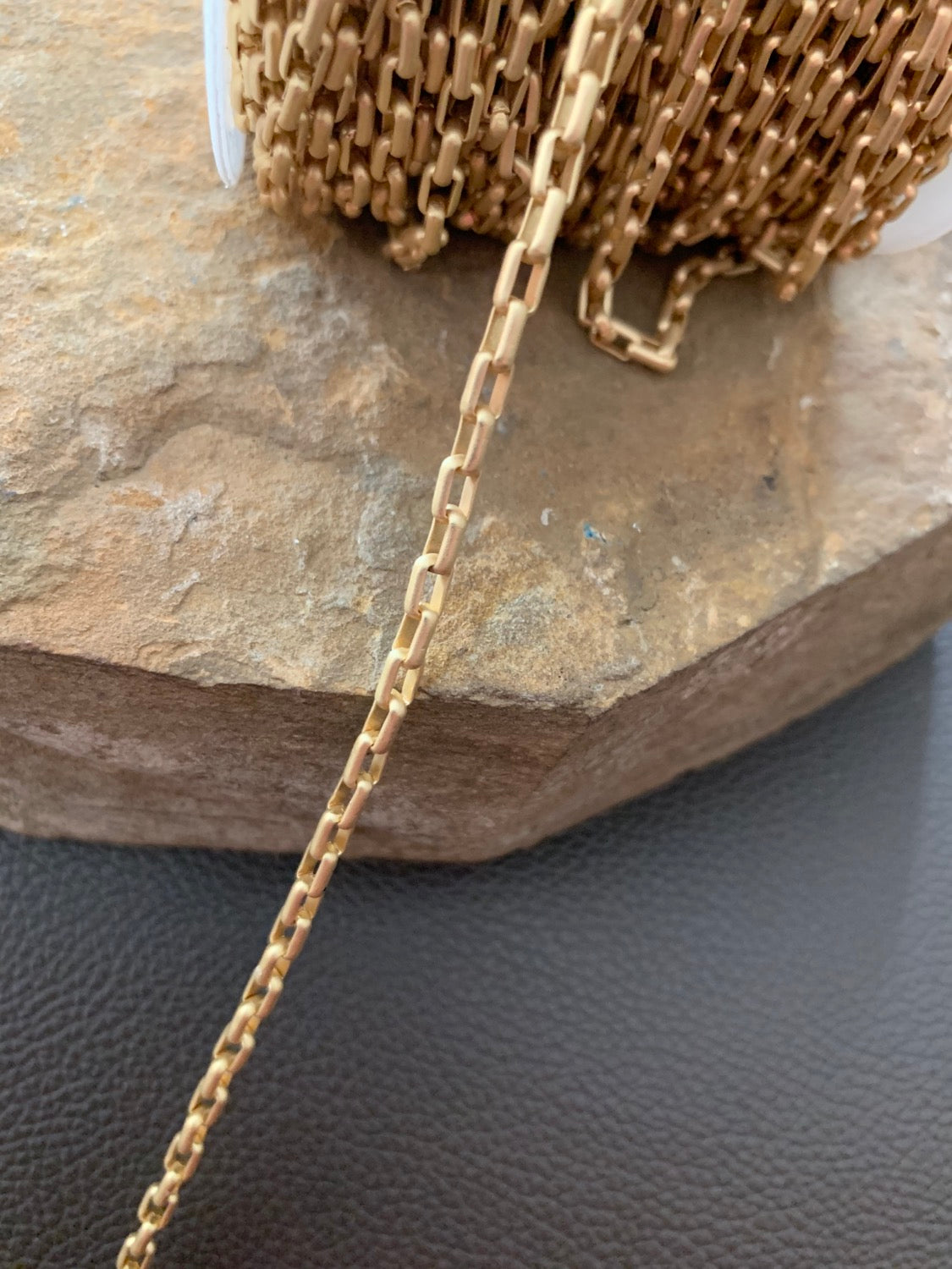 5mm oval matte finish chain gold filled per ft 21295