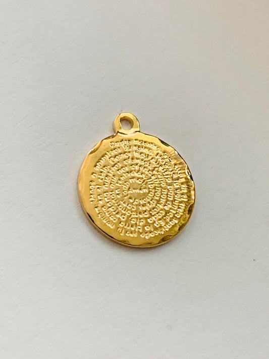 17mm Padre Nuestro Gold Charm 14117