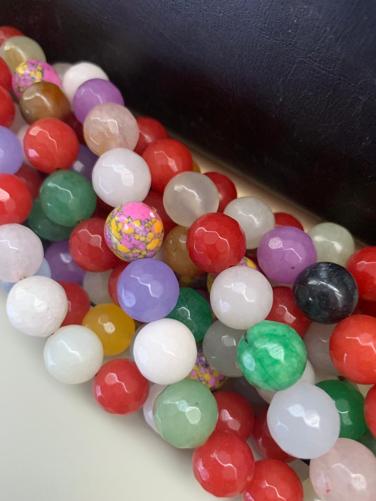 10mm Different Colors Jade Faceted Strand 20265