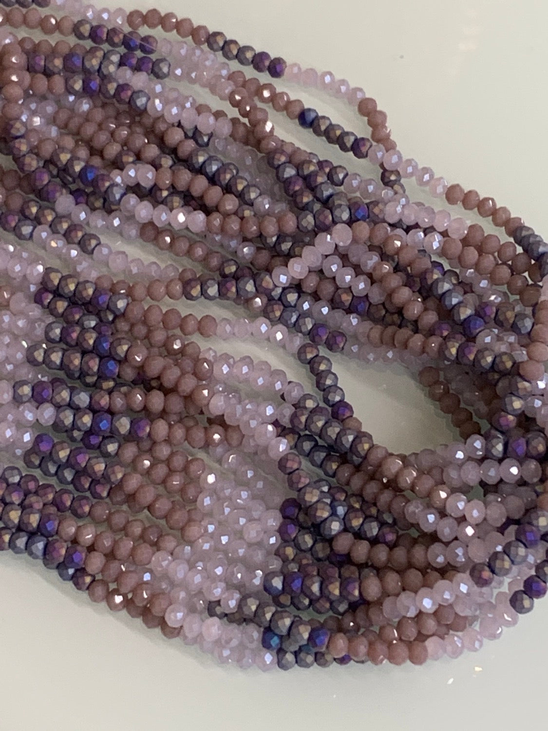 4mm Violet mix strand Rondelle crystal / Cristal Violeta