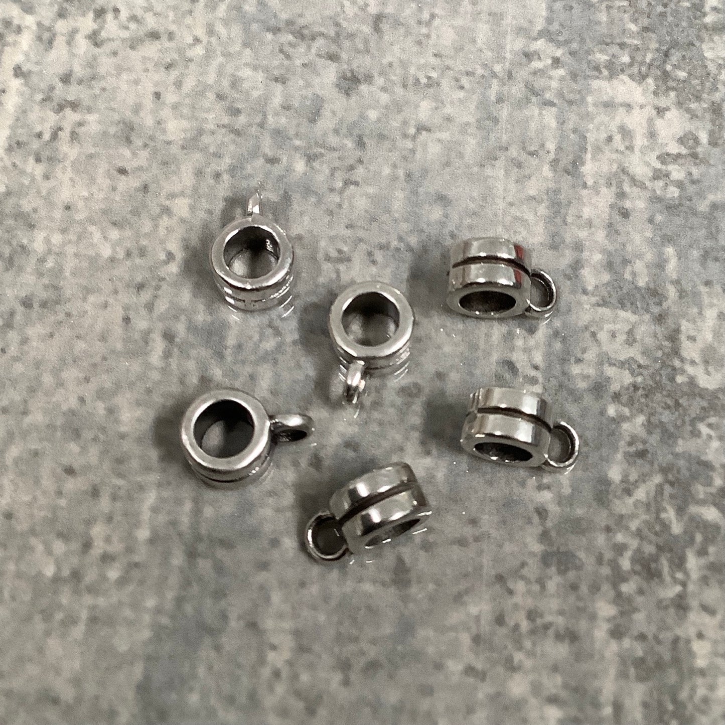 9mm round bail qty 6 silver