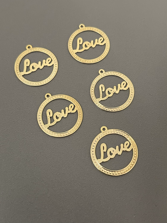 20mm Love Circle Charm qty1-  22455