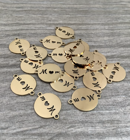 20x15mm Mom Conector Stainless Steel Gold/Silver qty1- 22686