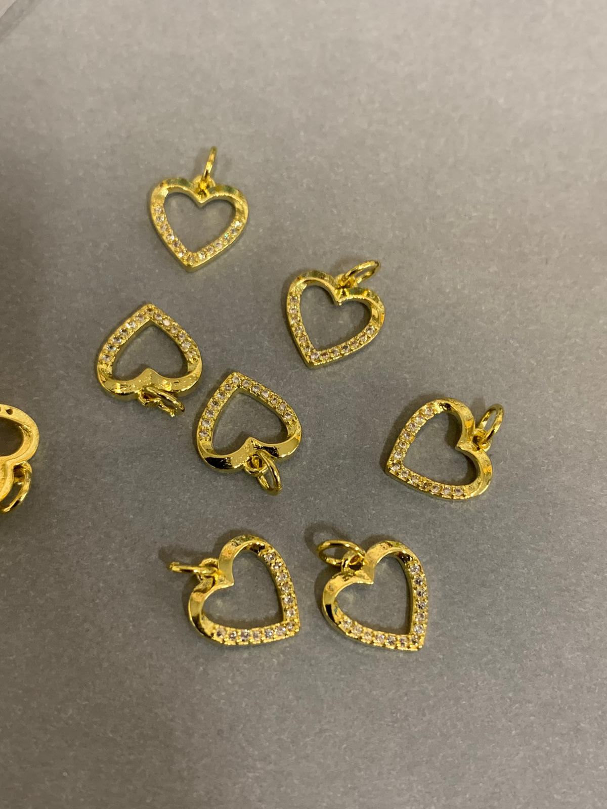 11.5mm Heart Pave Gold Filled / Corazon