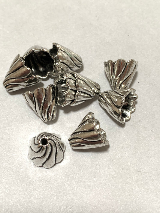 13mm Swirl Cap Silver Qty 10