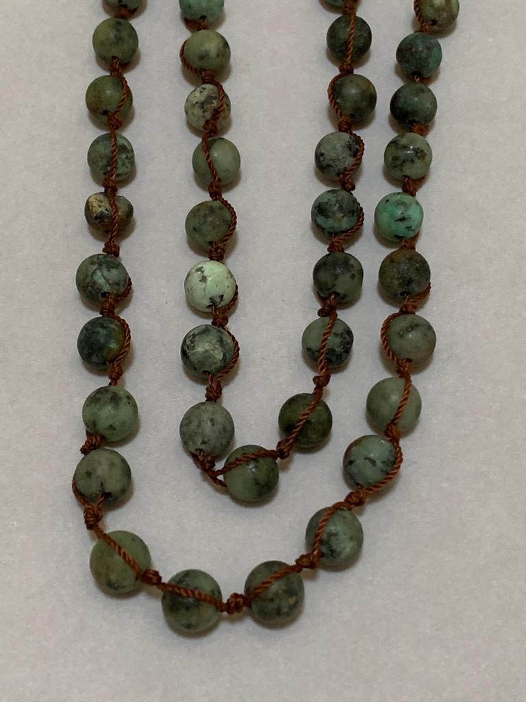 8mm Matte Gemstone Knotted Necklaces