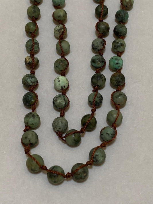 8mm Matte Gemstone Knotted Necklaces