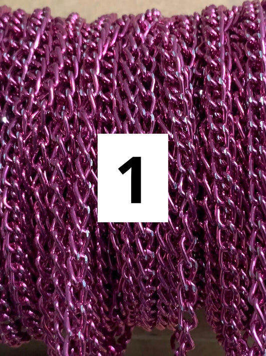 Different acolors Chain aluminum 1 yard 20022